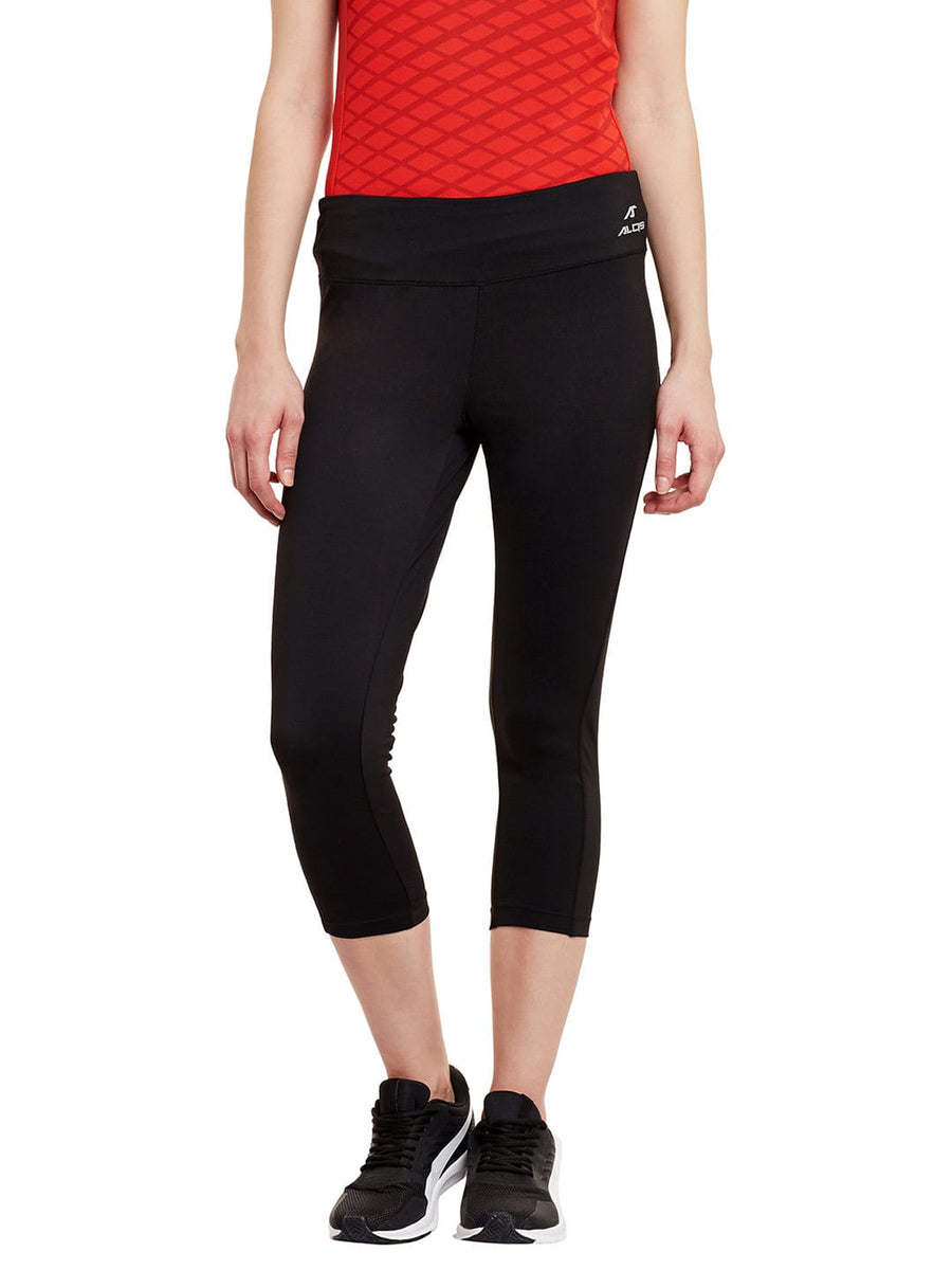 Alcis Women Solid Black Tights ALWPA151454PR-XS