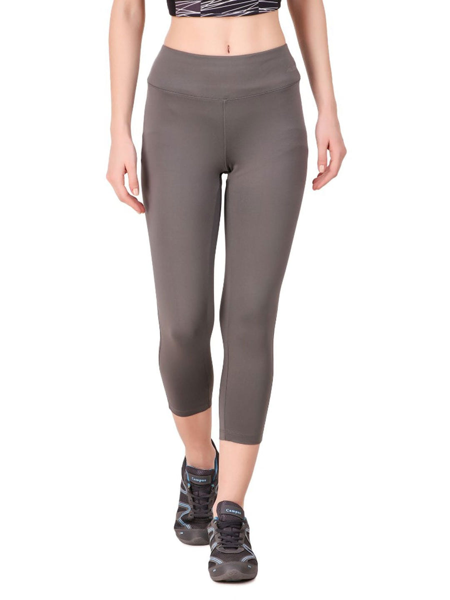 Alcis Women Grey Melange Solid Tights ALWPA151459-S