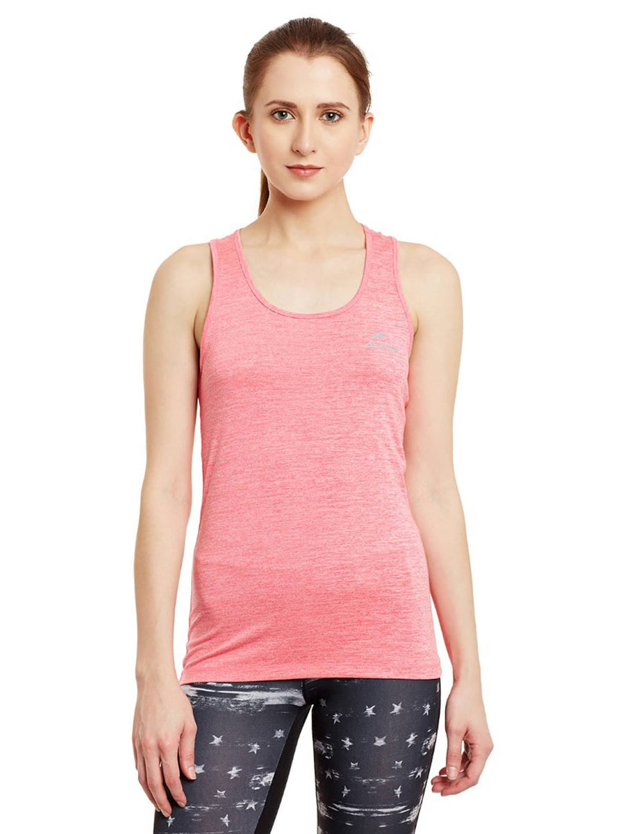 Alcis Women Pink Self-Designed Tank Top ALWTP136401-XS