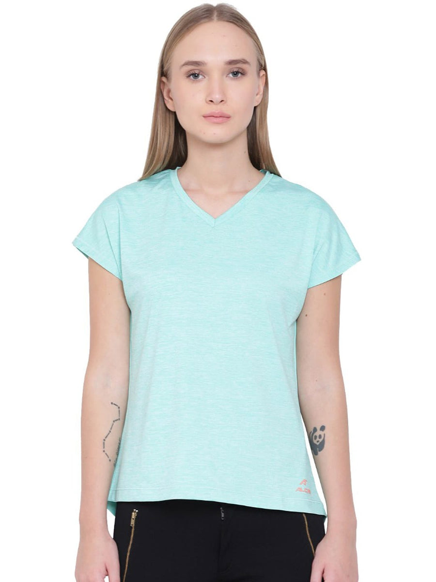 Alcis Women Green Solid Top ALWYT134439-XS