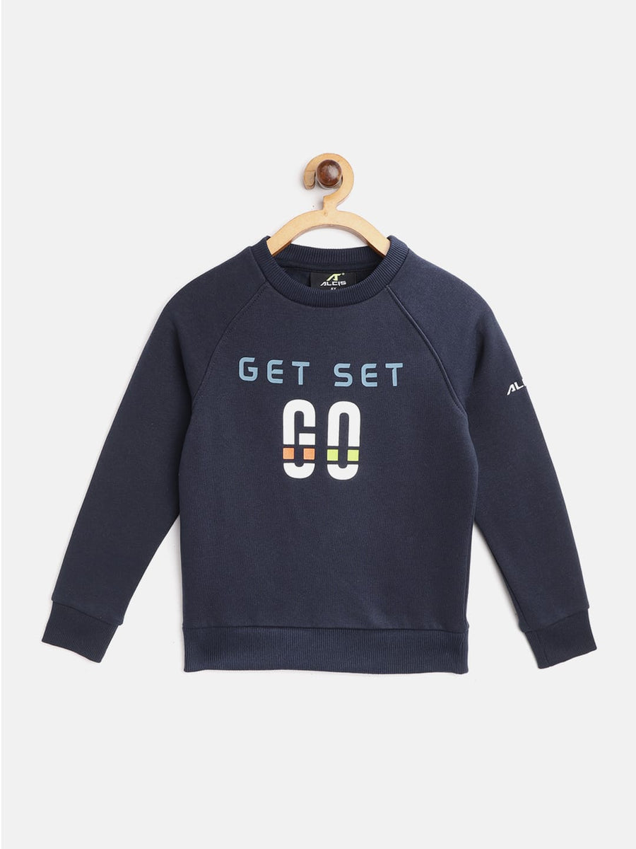 Alcis Boys Navy Blue & White Typography Print Sweatshirt BAA20E801550-4Y