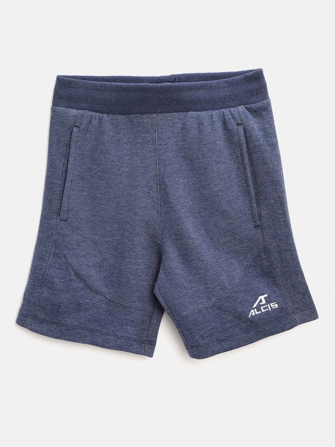 Alcis Boys Navy Blue Melange Effect Slim Fit Sports Shorts BAS20C731419-4Y