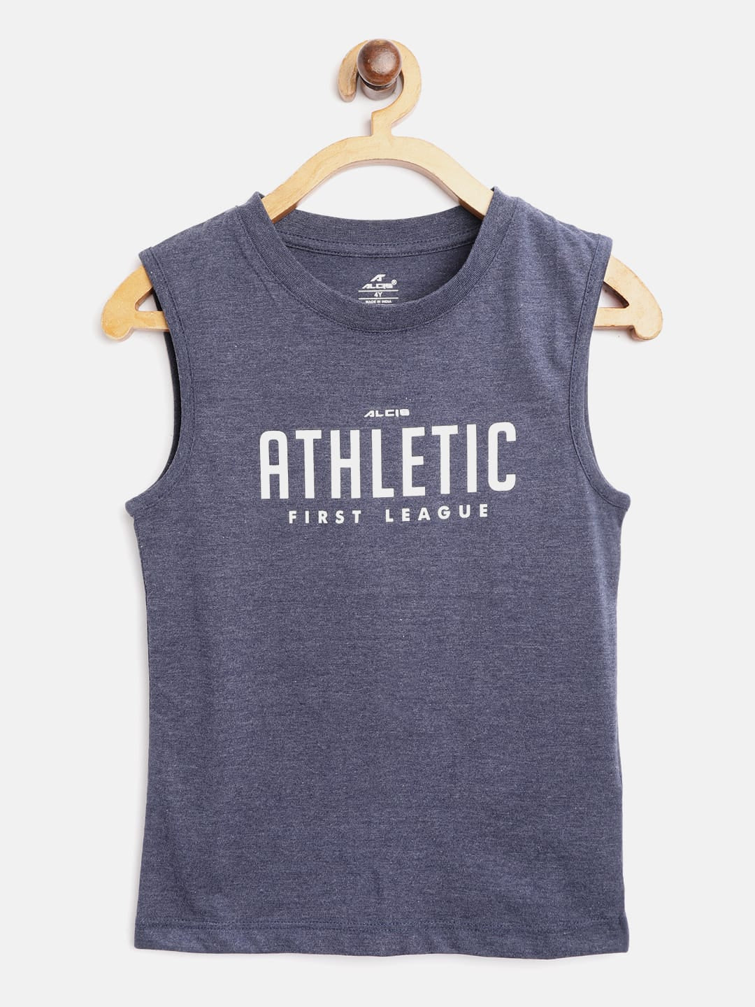 Alcis Boys Navy Blue Typography Print Round Neck Sports T-shirt BSTSST2071-4Y