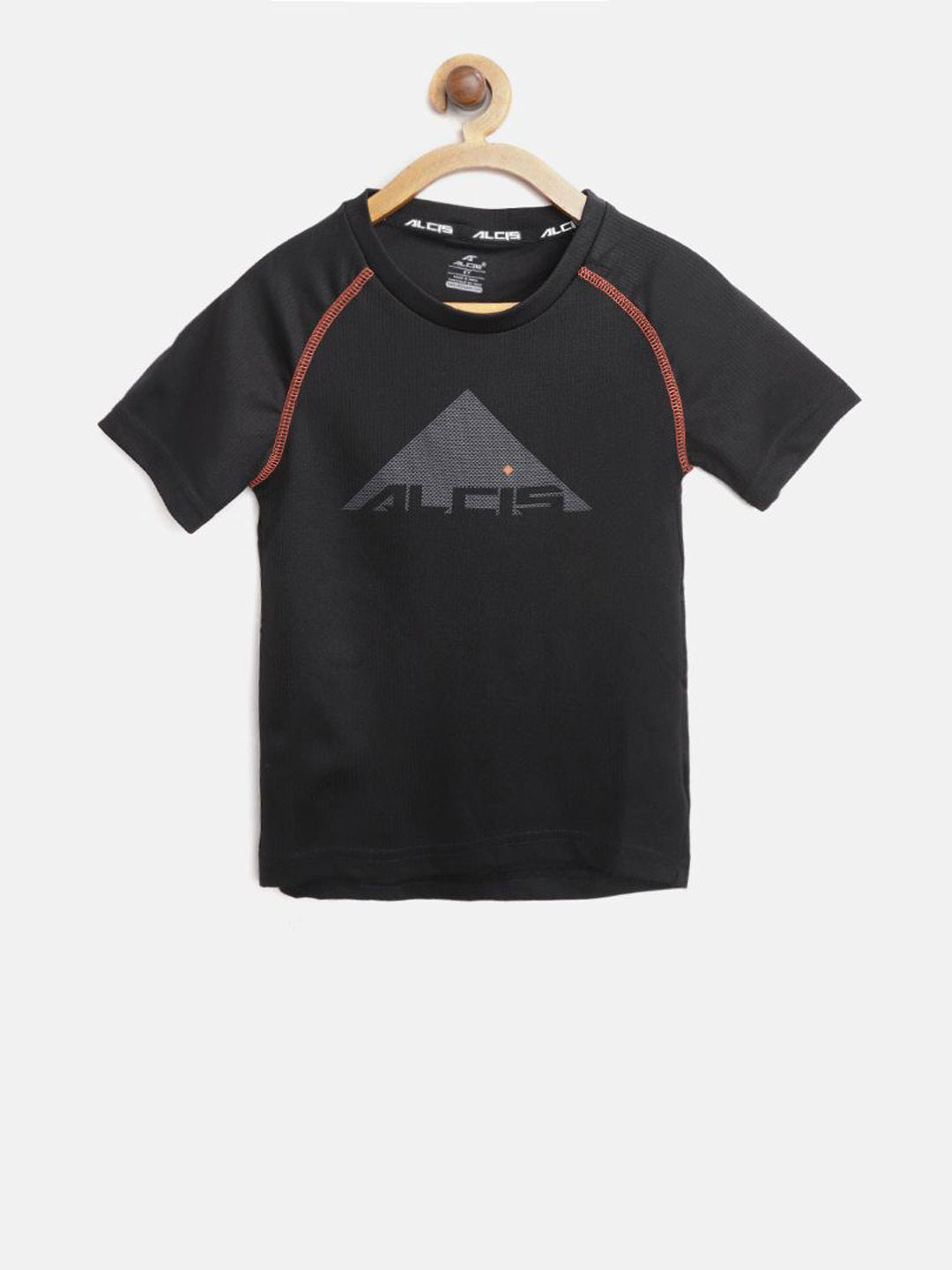 Alcis Boys Black Printed Round Neck T-shirt BTE8142-4