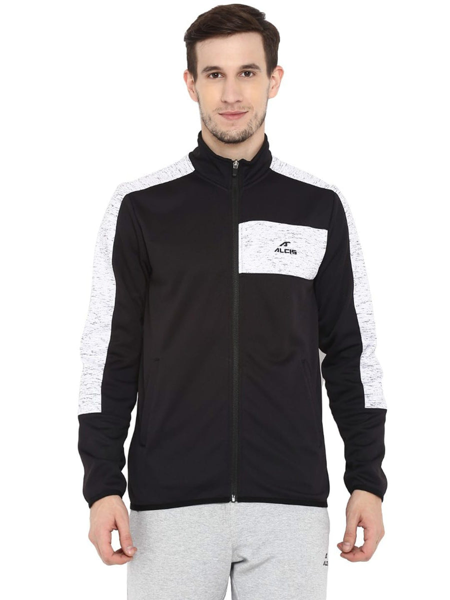 Alcis Men Black Solid Sporty Jacket ECMJKT00255-XS