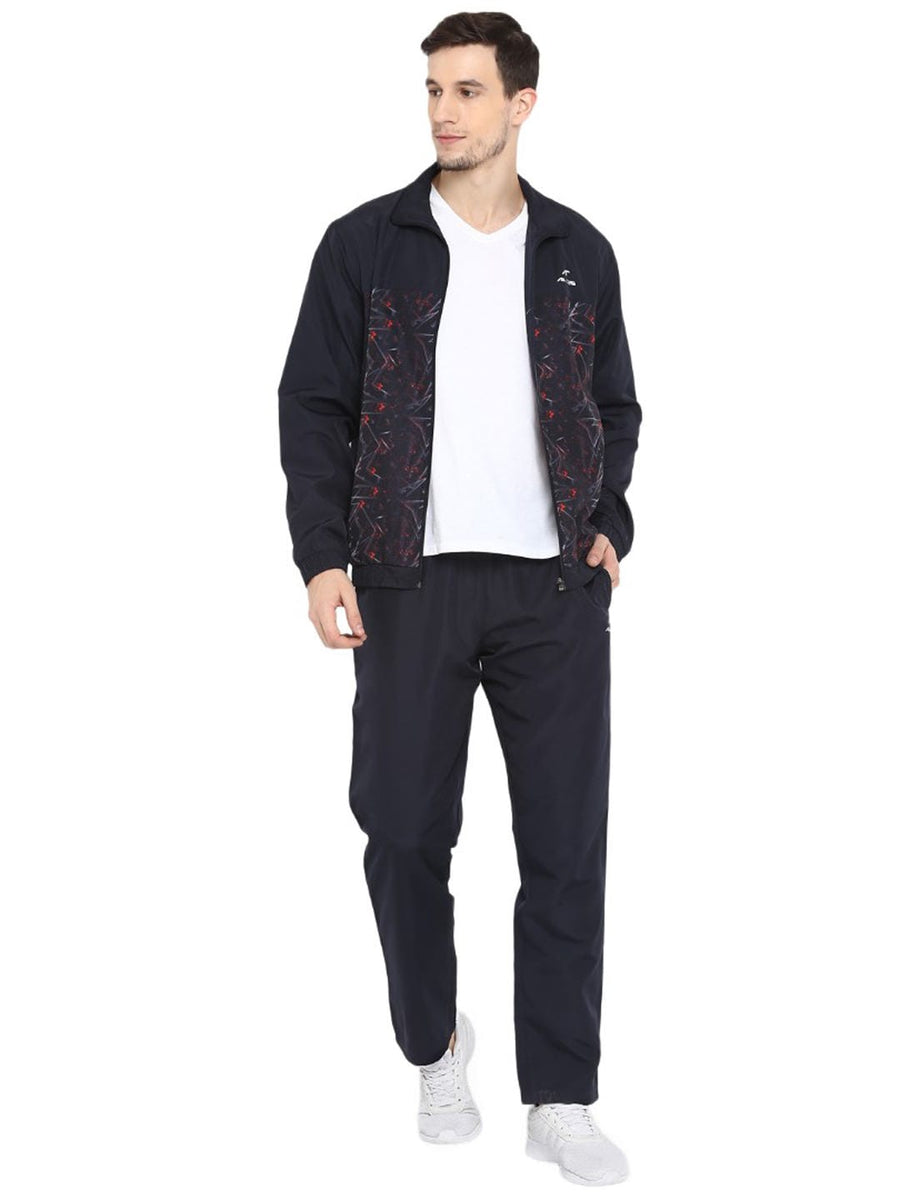 Alcis Men Navy Blue Printed Tracksuit