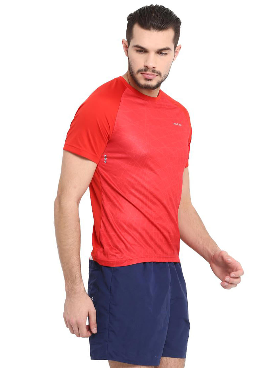 Alcis Men Solid Red Tshirts