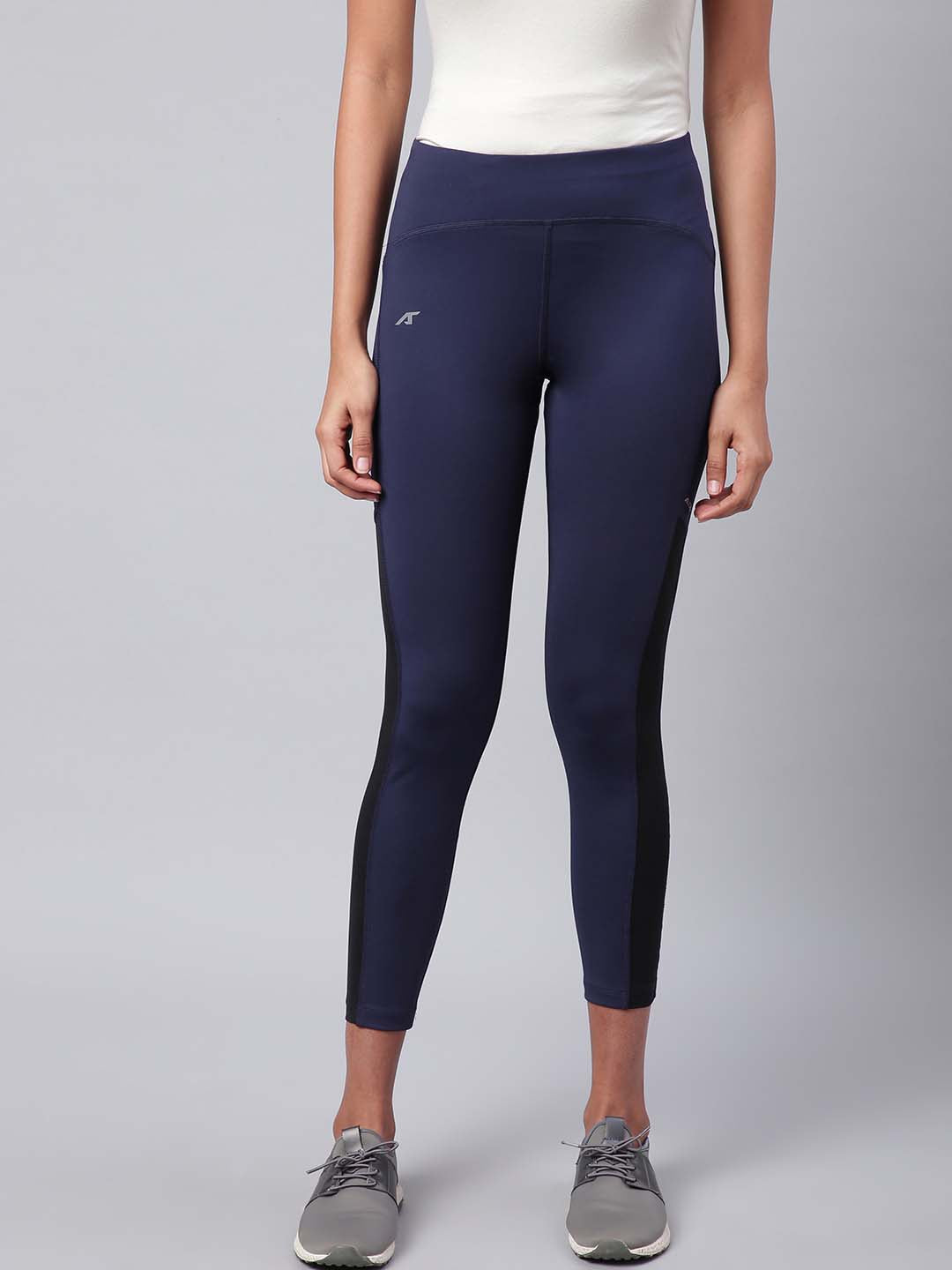 Alcis Women Navy Solid Training Tights