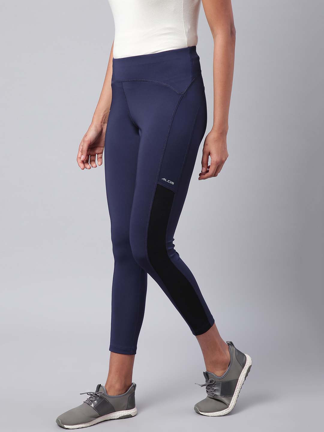 Alcis Women Navy Solid Training Tights