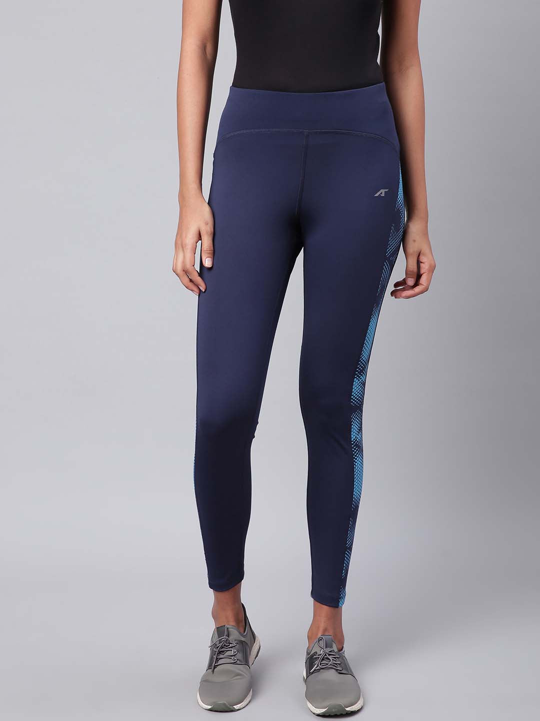 Alcis Women Navy Solid Training Tights