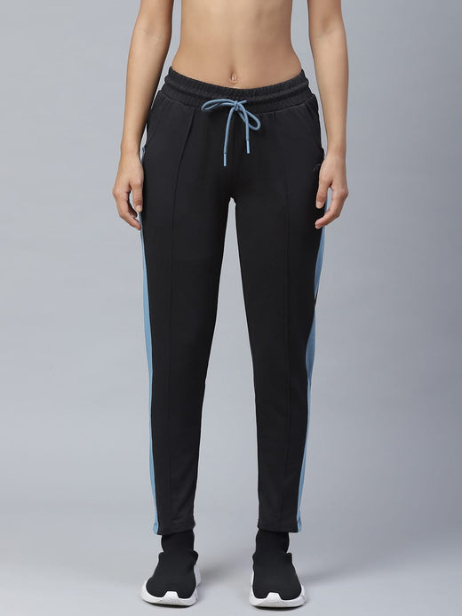 Alcis Women Black Solid Slim Fit Track Pants