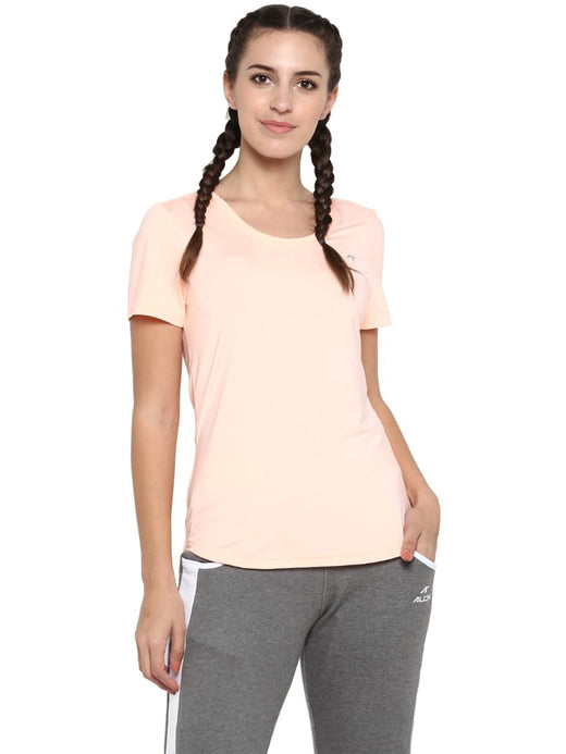 Alcis Peach Round Neck T-Shirt