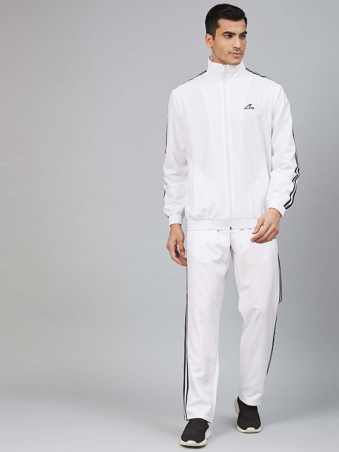Alcis Men Printed White Track Suit