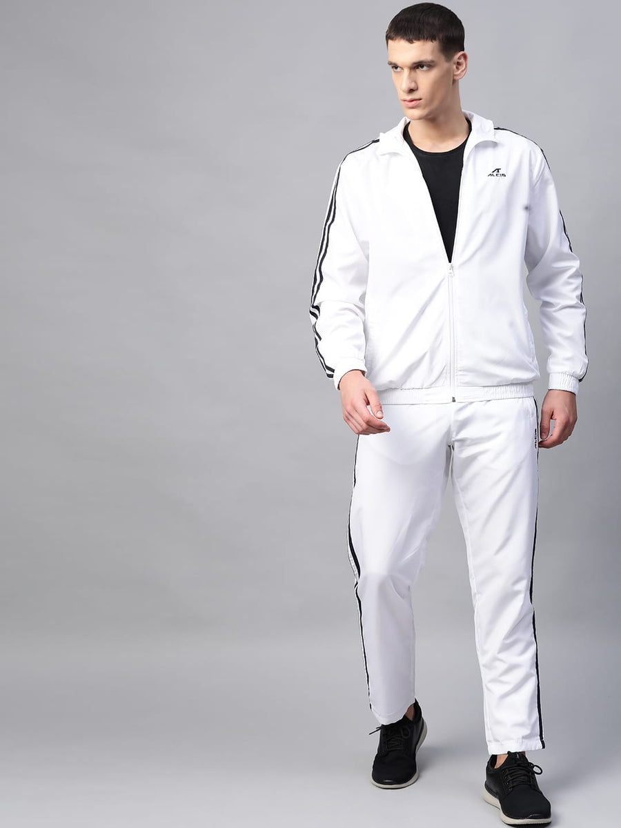 Alcis Men White Solid Tracksuit
