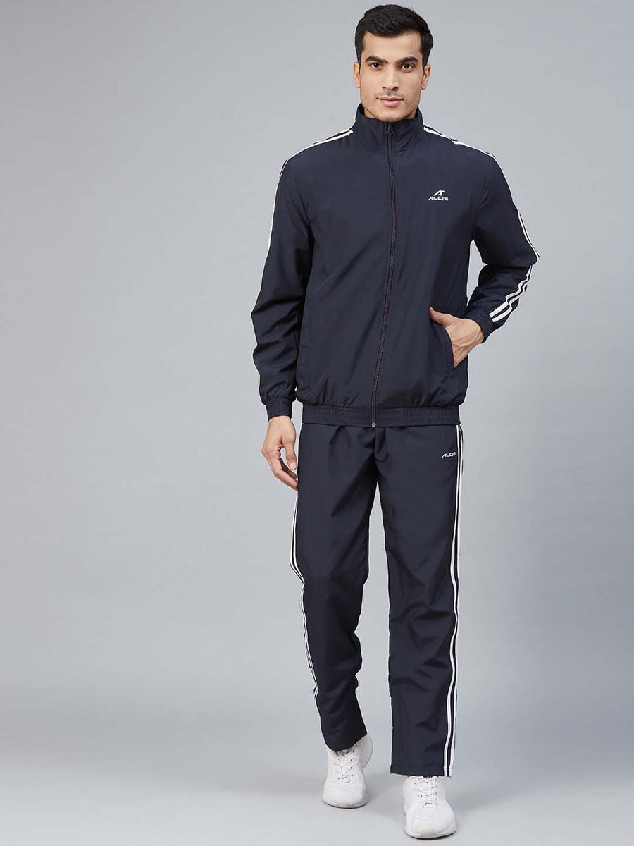 Alcis Men Solid Navy Blue Track Suit