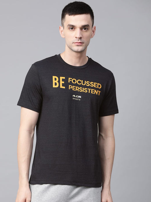 Alcis Mens Solid Black Tshirt