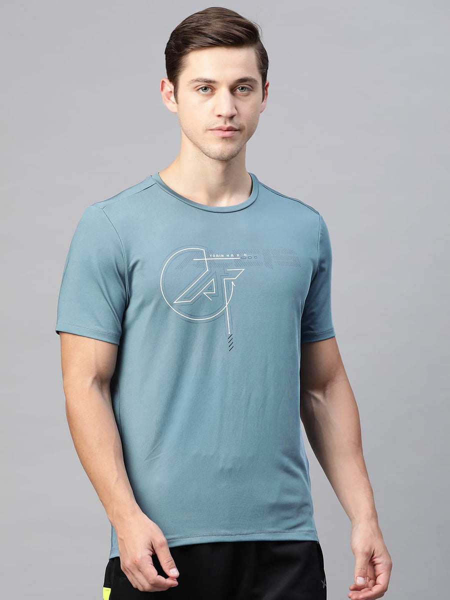 Alcis Men Solid Grey Tshirts