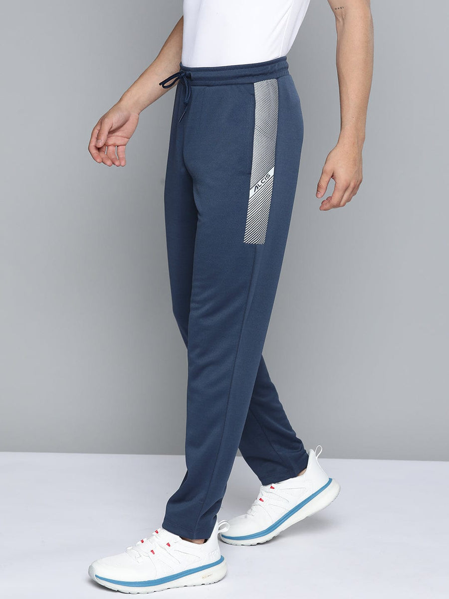 men's navy blue slim fit sweat-wicking track pants