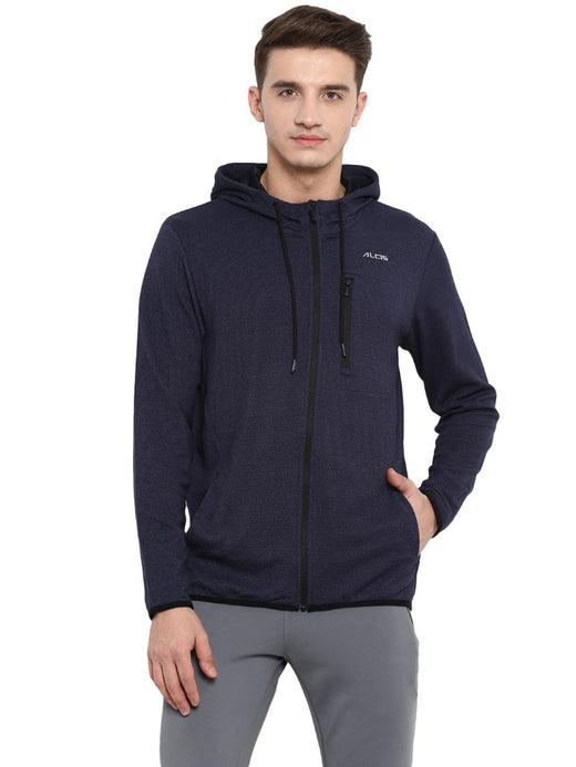 Alcis Men Navy Blue Solid Sporty Jacket