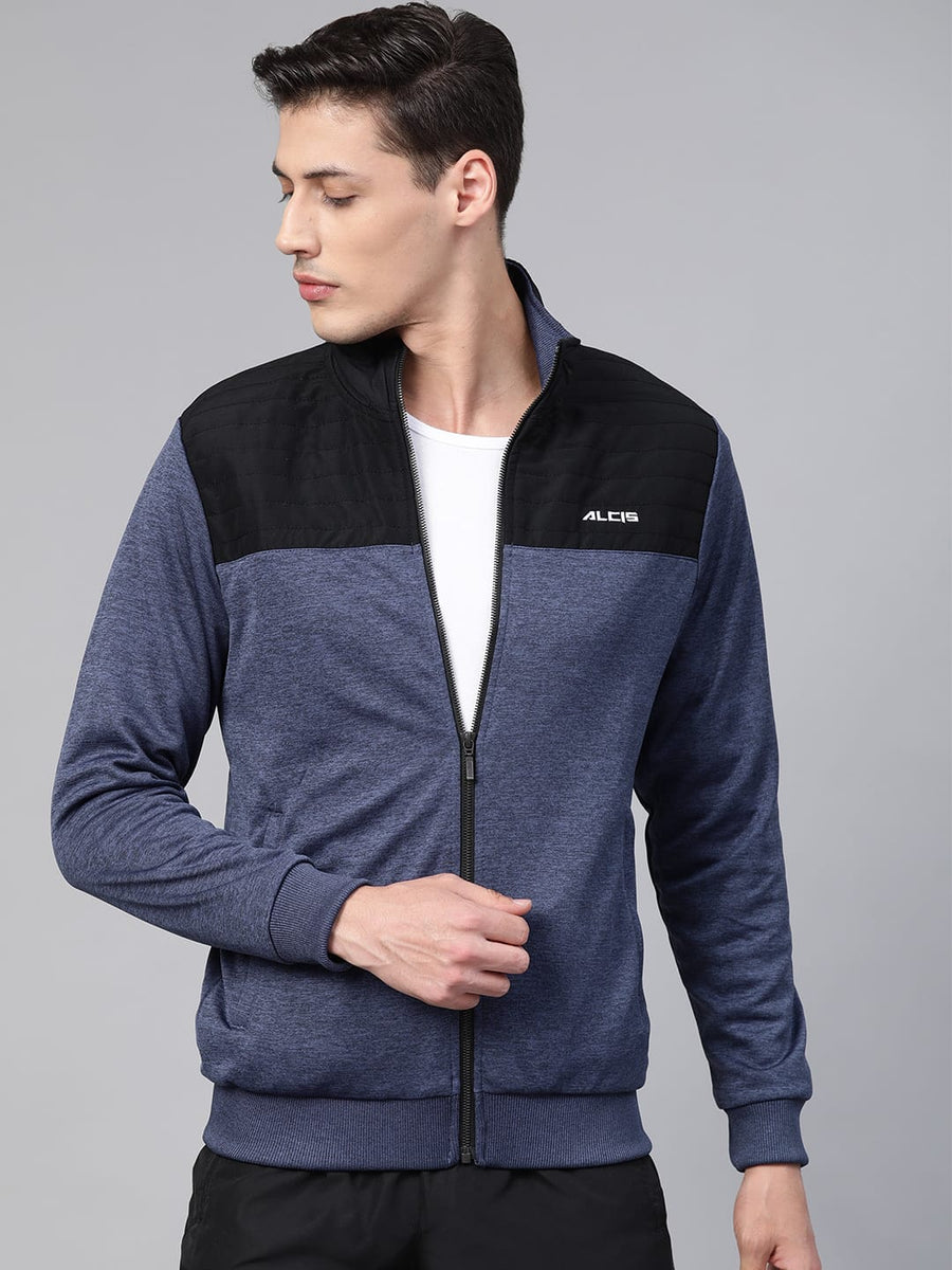 Alcis Men Navy Blue  Black Colourblocked Training Jacket