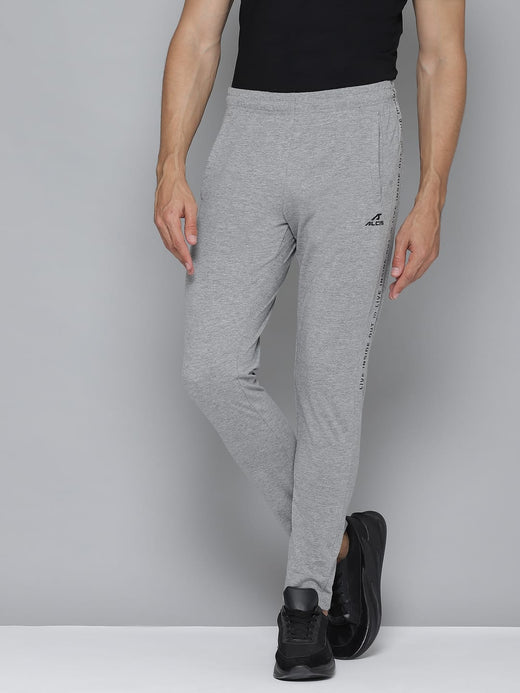 Alcis Men Solid Grey Melange Track Pants