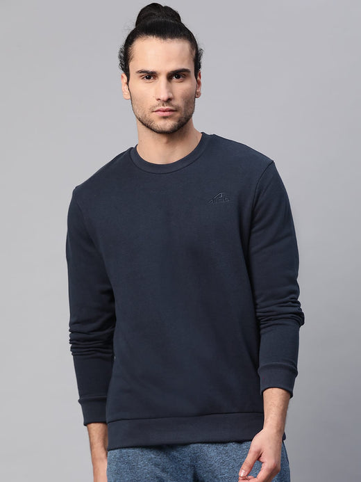 Alcis Men Solid Navy Blue Sweatshirts