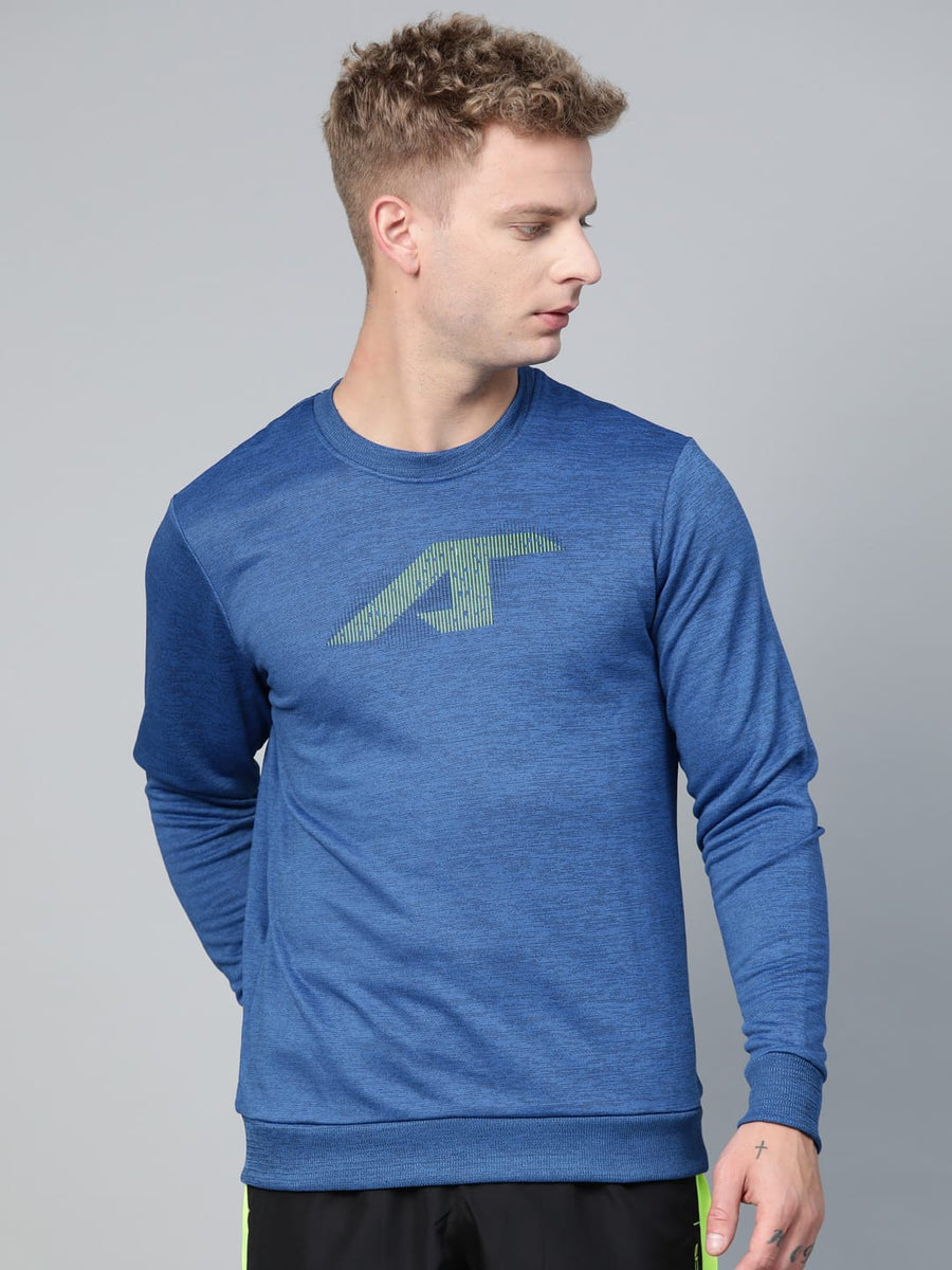 Alcis Men Blue Typography Printed Sweatshirt