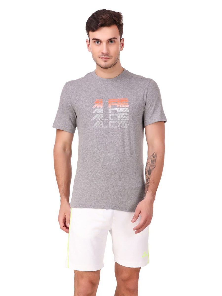 Alcis Training Grey Round Neck T-shirt