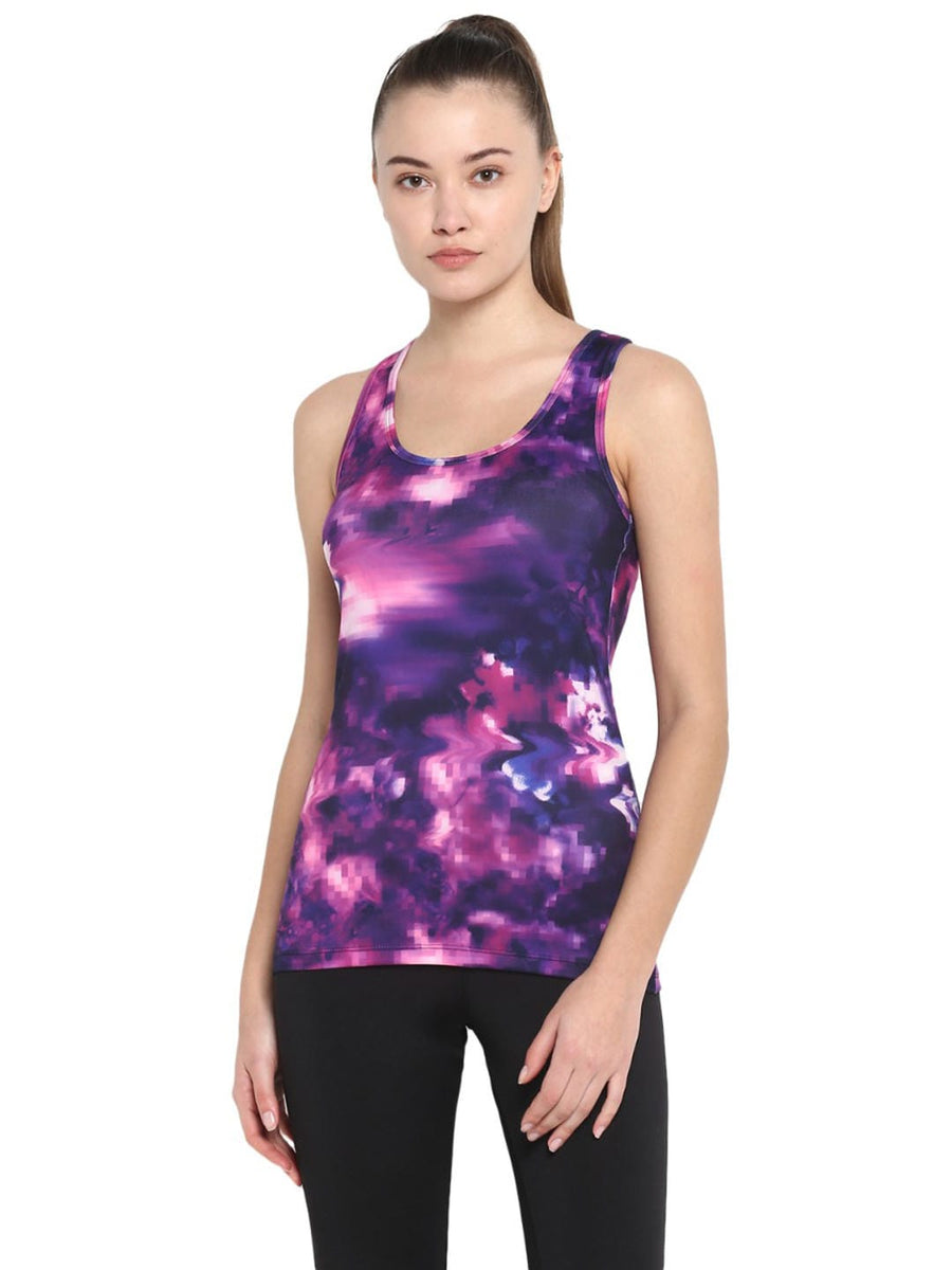 Alcis Women Pink Rajasthan Royals Printed Tank Top