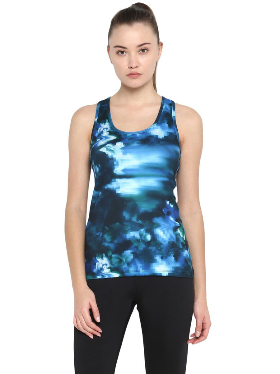 Alcis Women Blue Rajasthan Royals Printed Tank Top