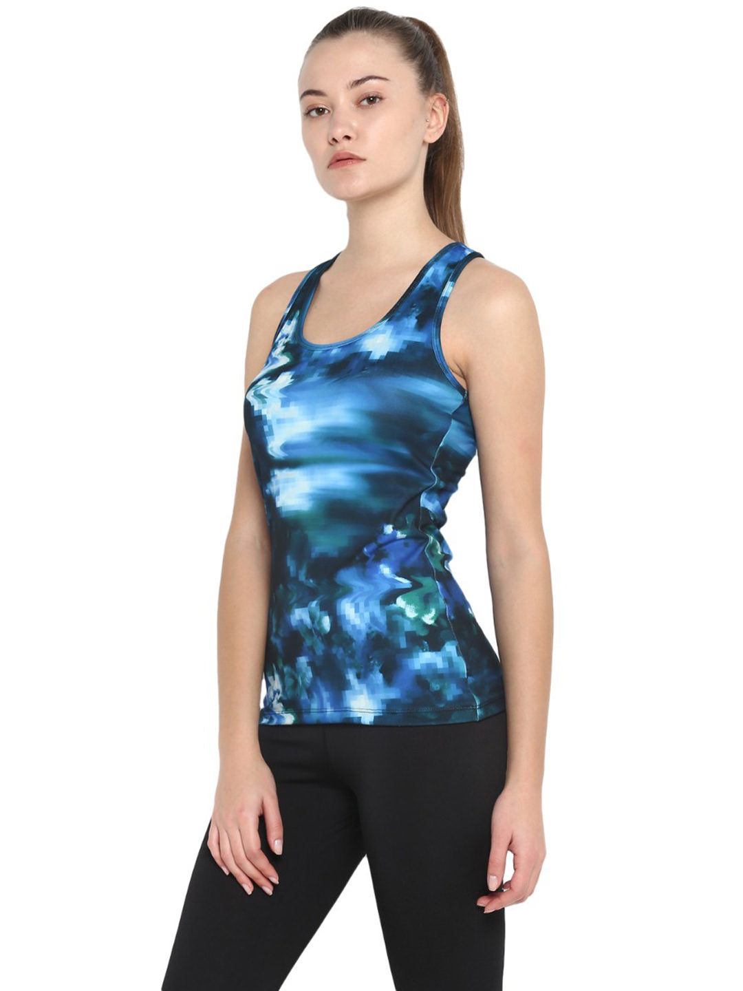 Alcis Women Blue Rajasthan Royals Printed Tank Top