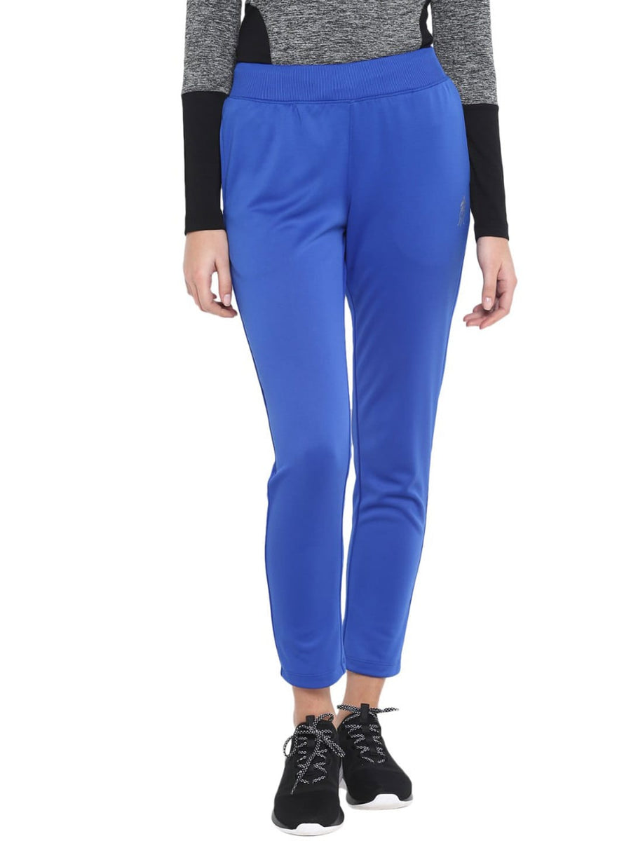 Alcis Women Rajasthan Royals Blue Solid Slim-Fit Trackpant