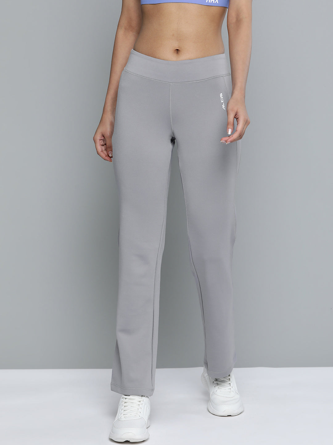 Campus Sutra Grey Striped Track Pants