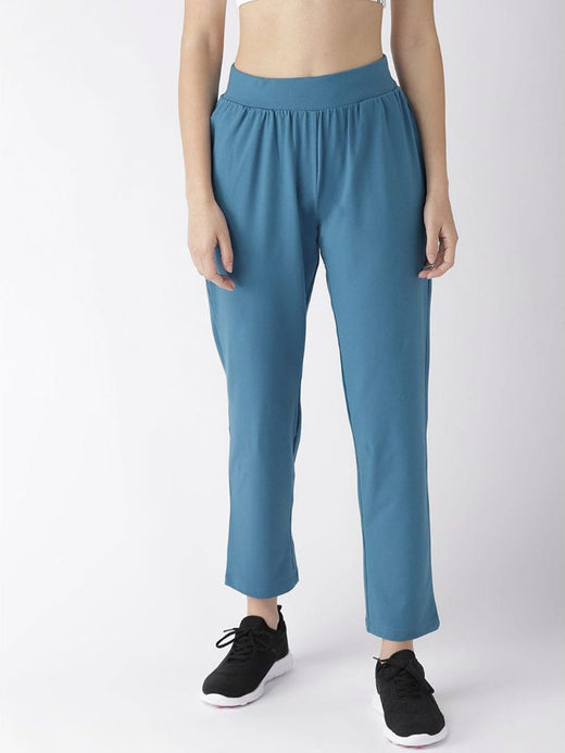 Alcis Women Solid BlueTrack Pants