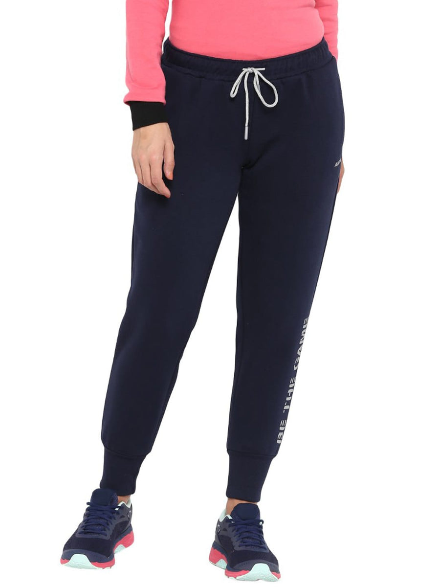 Alcis Women Solid Navy Blue Track Pant